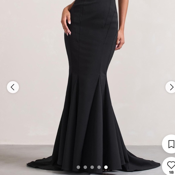 Club L London Adored Black strapless fishtail maxi dress - Picture 3 of 4